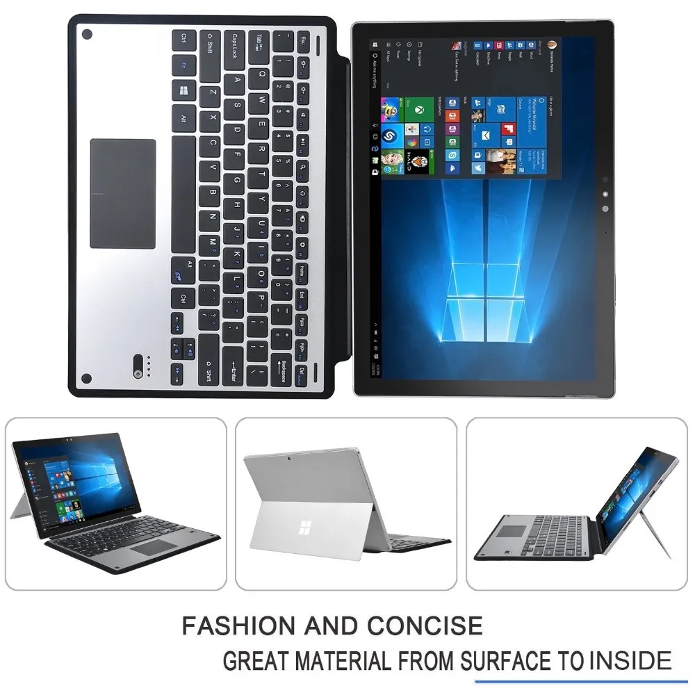 

New Portfolio Stand aluminium alloy Case With Keyboard Cover for Microsoft Surface Pro 3 Pro4 12 inch