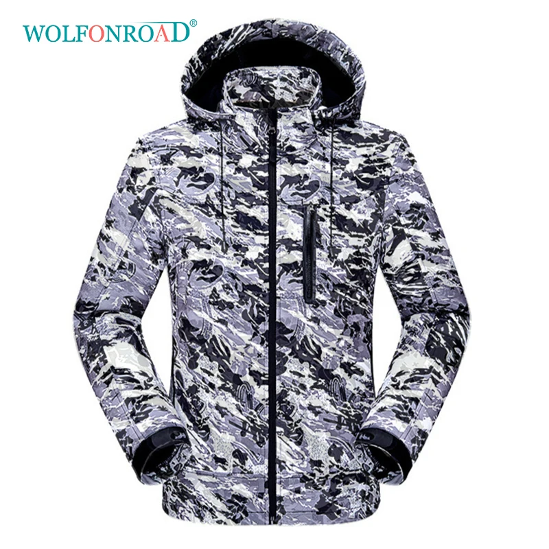 WOLFONROAD Winter Softshell Jackets Men's Camping Hiking Jacket Camouflage Thin Fleece Coats Mountain Outdoor Sport Windbreaker WOLFONROAD Winter Softshell Jackets Men's Camping Hiking Jacket Camouflage Thin Fleece Coats Mountain Outdoor Sport Windbreaker