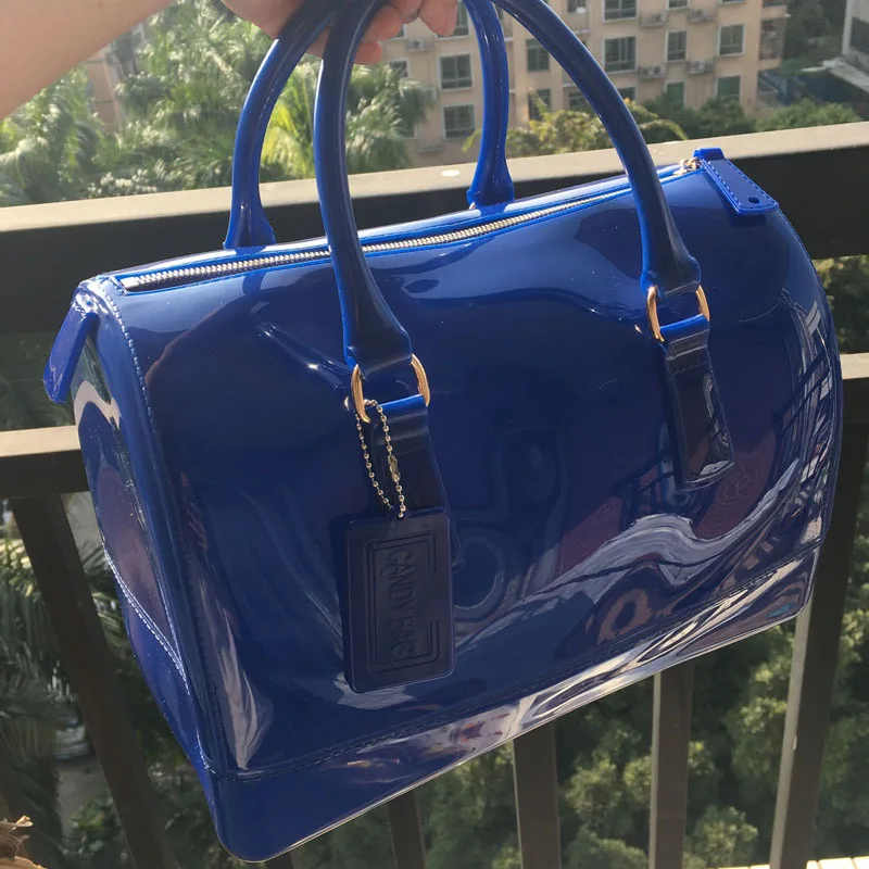 JELLYOOY 30 см Экстра большой размер Женская силиконовая Желейная сумка бутик тоут конфеты цветные повседневные пляжные сумки