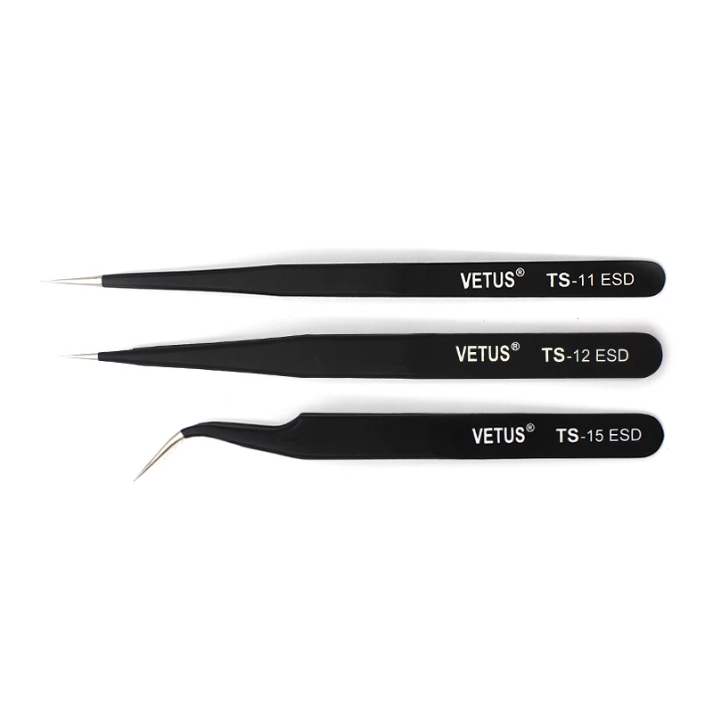 

VETUS 1PC Stainless Steel Eyelash Tweezer Superhard Anti-Static Eyelash Extension Tweezers