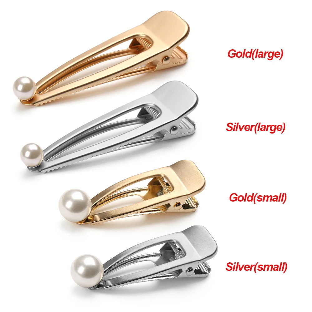Small Large Gold Silver Duckbill Hair Clips Fashion Women Metal