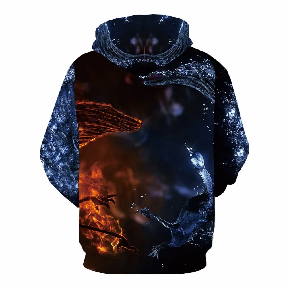 KYKU Brand Skull Sweatshirts men Galaxy Space 3d Printed Flame Sweatshirt Printed Moon Hoodie Print Magic Hooded Casual