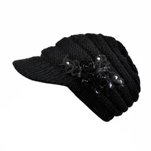 5 Прямая поставка Новая мода Корейская версия новой осенне-зимней дамы шляпа поля блесток аппликация