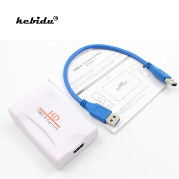 

kebidu New USB 3.0 Capture HD to USB3.0 Video Capture Dongle HD 1080P Drive Free Superior Capture Device For Windows Linux MAC