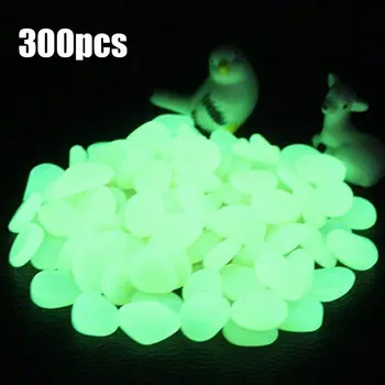 

300pcs Glow in the Dark Garden Pebbles Glow Stones Rocks for Walkways Garden Path Patio Lawn Garden Yard Decor Luminous Stone