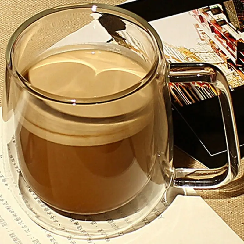 250 мл Высокое качество двойная стенка чайная чашка кофейные чашки с ручкой крышкой