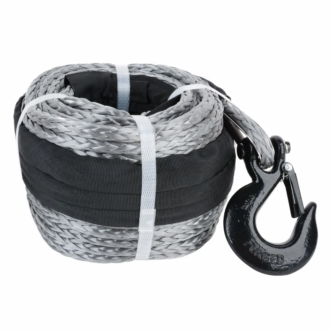 10mmX30m Synthetic Car Winch Rope Hook Tow Recovery Cable Wire Towing
