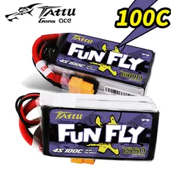 4S LiPo Батарея TATTU FUNFLY 1300 mAh 1550 mAh 14,8 V 100C с XT60 разъем для FPV 250 230 180 210 Размеры Drone