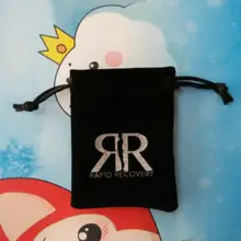 Высококачественная Черная бархатный шнурок Ювелирная Сумочка для подарков логотип на заказ 8*10 см браслет для хранения и упаковки