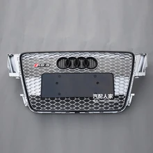 For Audi A5 RS5 Style black frame silver Front Bumper mesh Grill Grille Car styling 2008~2011
