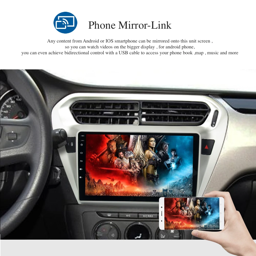 Excellent Android 9.0 Car Radio 2 Din GPS Navi for Peugeot 301 2013 - 2017 / Elysee PX6 DSP IPS HDMI output 4Gb+64Gb RDS WIFI USB carplay 2