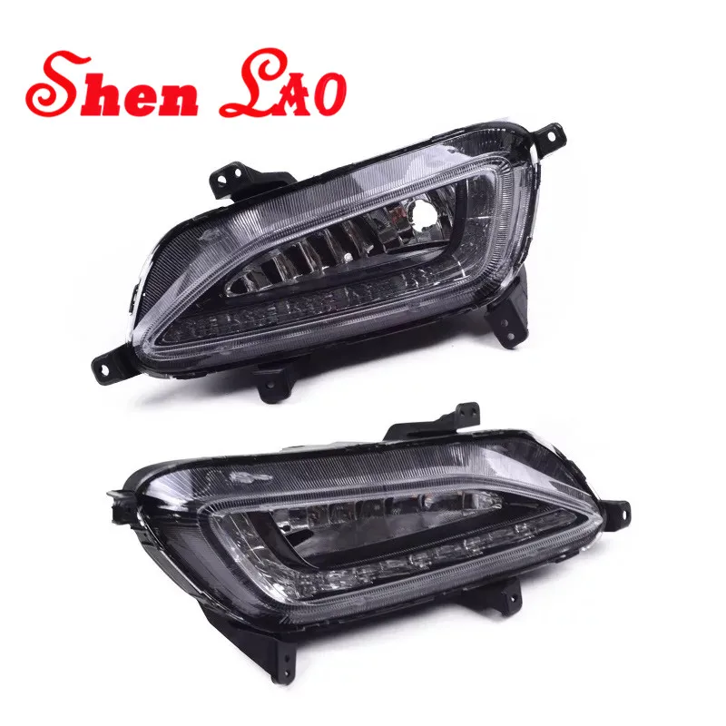 

ShenLao White Day Lights car accessories for Hyundai Tucson LED DRL Daytime Running Light Driving Fog Lamps 2016-2017 led bulbs
