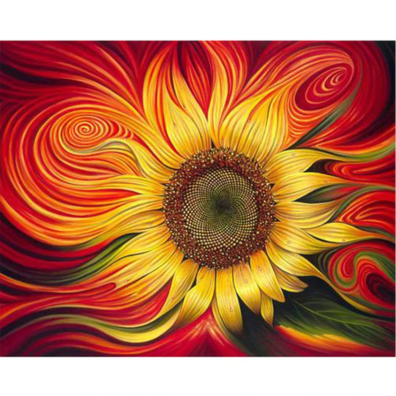Подсолнечное солнце цветы цветок DIY Цифровая живопись по номерам Современная Настенная живопись на холсте уникальный подарок домашний декор 40x50 см