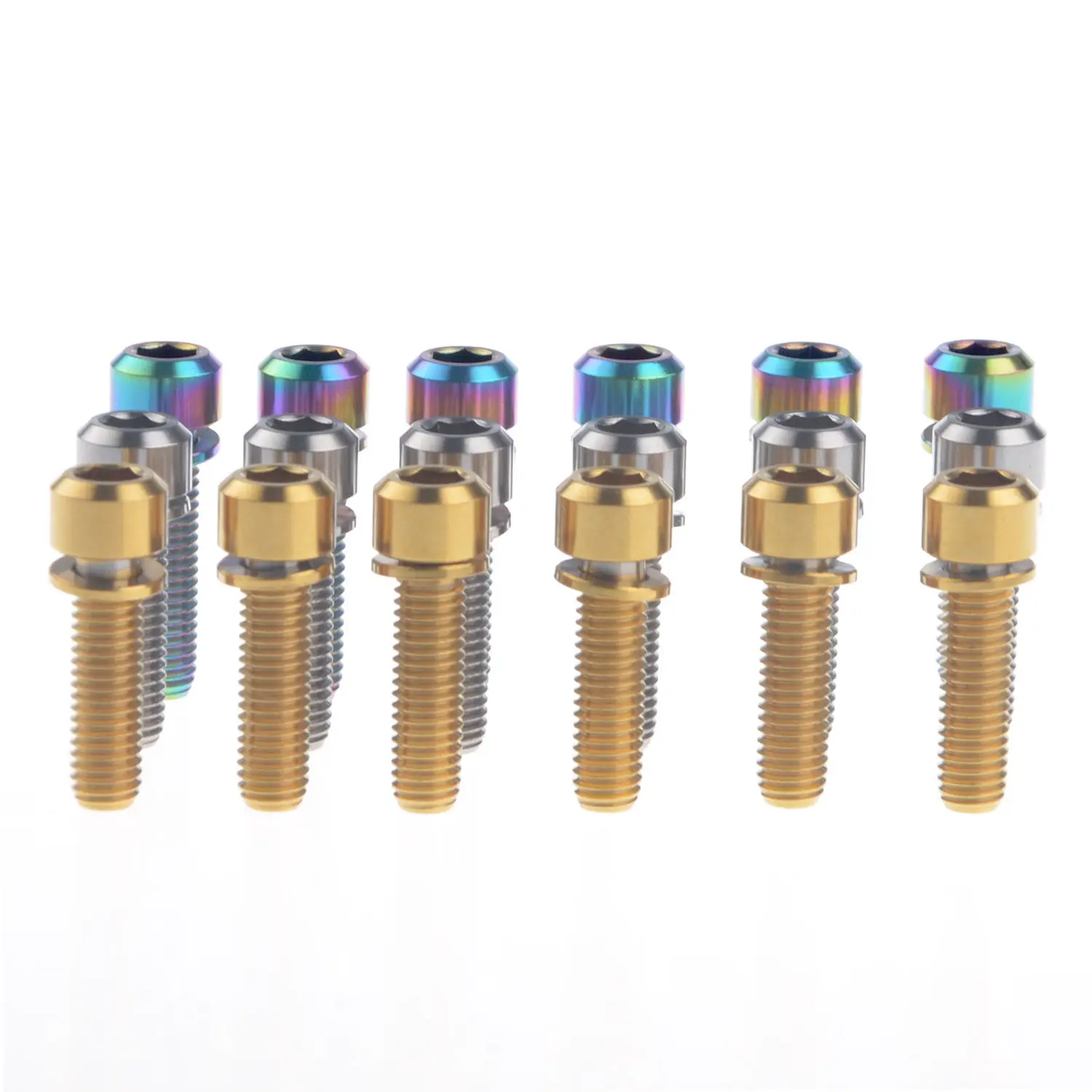 

6Pcs M5X20 Titanium Ti Bolts Grade 5 Cycling Bike Stem Screws M5X20 M5*20mm With Washers Bicycle Accessories