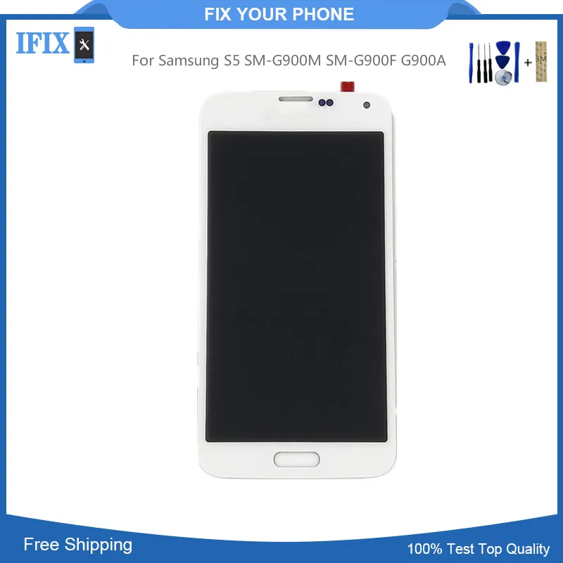 Top Quality LCD For Samsung S5 SM-G900M SM-G900F G900A Display Touch Screen Digitizer Complete With tools | Мобильные телефоны и