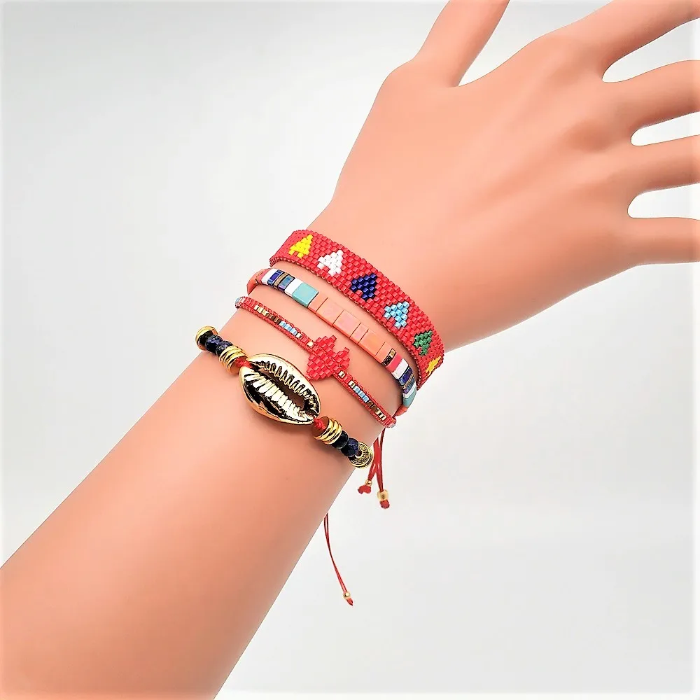 

Go2boho Punk Shell Bracelet Delica MIYUKI Bracelet Women Tila Beads Pulseras Mujer Heart Summer Jewelry 2019 Bohemia Handwoven