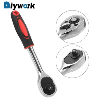 

DIYWORK Quick Release Single-end Wrench High Torque Type Wrench Mini Practical Ratchet Wrench 1/4 Hand Repairing Tool