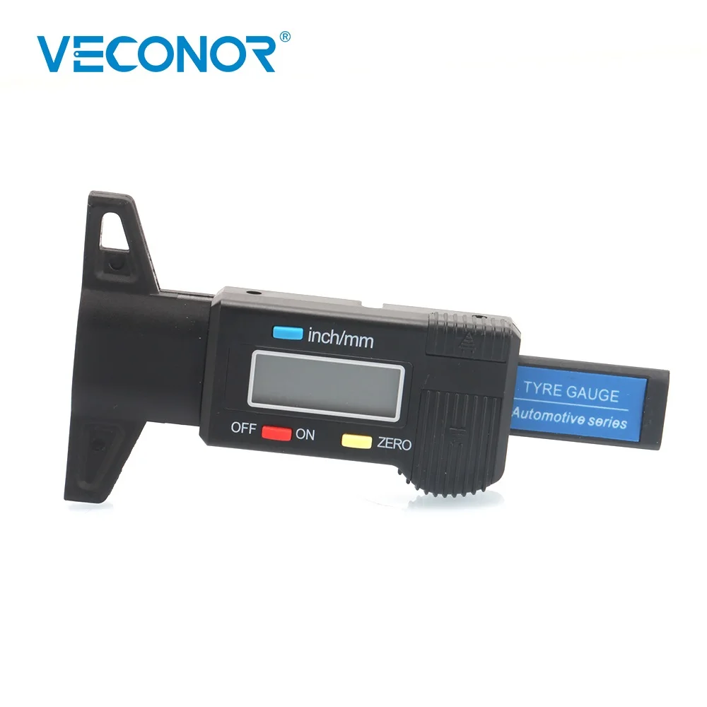 

Veconor Digital Depth Gauge Measuring Tool Measurement Range 0-25.4mm For Tire Use