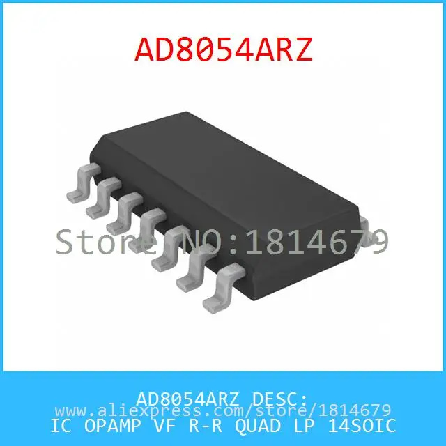 1PCS/lot AD8054ARZ IC OPAMP VF R-R QUAD LP 14SOIC 8054 AD8054 |