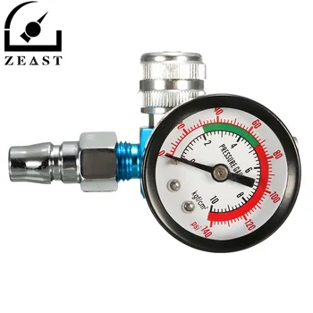 

Brand New Extra Small Mini Blue Silver Metal Pressure Regulating Air Regulator Valve Tail Pressure Gauge