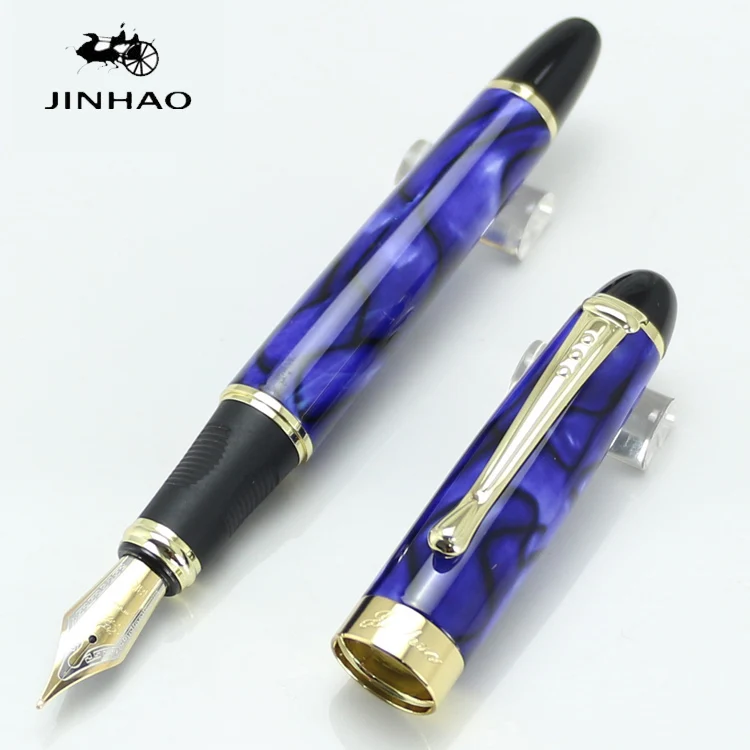 JINHAO X450 авторучка 18KGP 0 7 мм перо с широким основанием Исполнительный синий