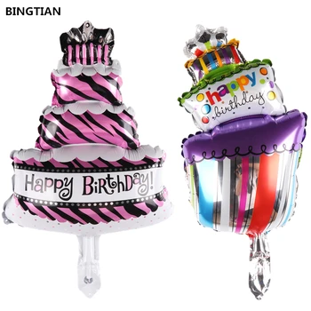 

BINGTIAN new mini birthday cake gift cake aluminum balloons birthday party party toy balloons Askew