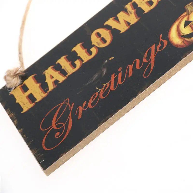 Хэллоуин приветствия тыквы прямоугольник стене висит знак украшения