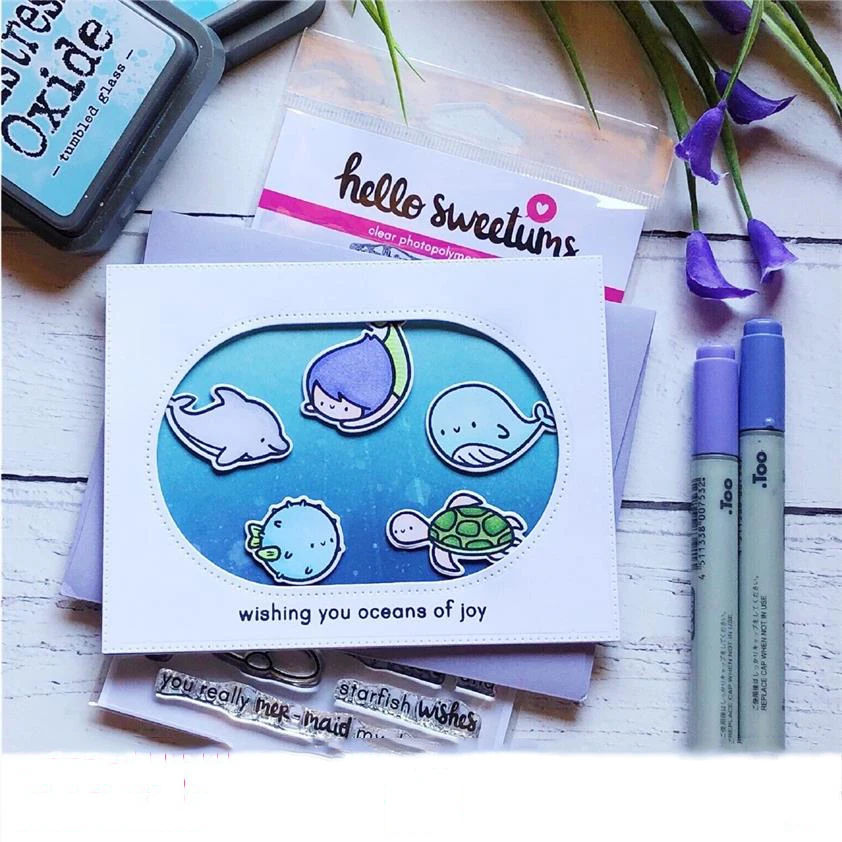 

JC Rubber Stamps and Metal Cutting Dies for Scrapbooking Die Marine Life Whale Craft Stencil Die Cut Card Make Album Model Decor