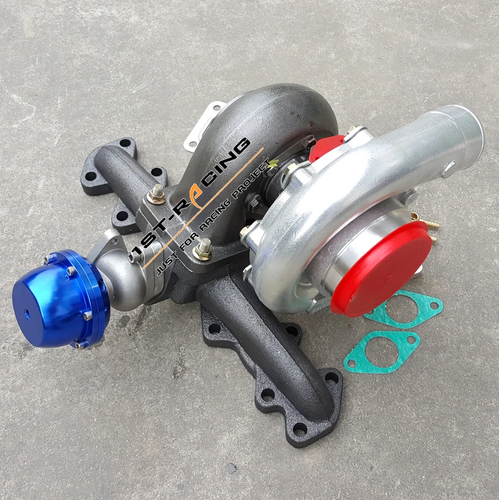 

Exhaust Manifold + T4 Turbo AR.80 /.96 Oil + Wastegate blue for Toyota Lexus 2JZ-GTE 2JZGTE