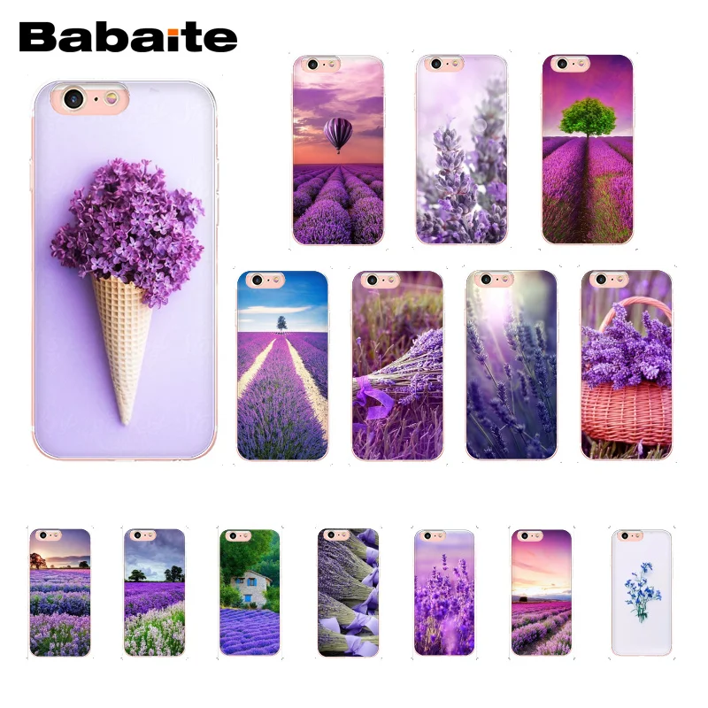 

Babaite Simple lavender Purple flowers Cover Soft Shell Phone Case for iPhone 8 7 6 6S Plus X XS MAX 5 5S SE XR 10 Cases
