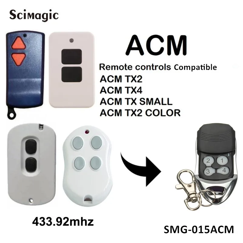 ACM TX2 / TX4 remote control replacement ACM TX SMALL / TX2 COLOR garage door opener 433.92mhz handheld transmitter key fob