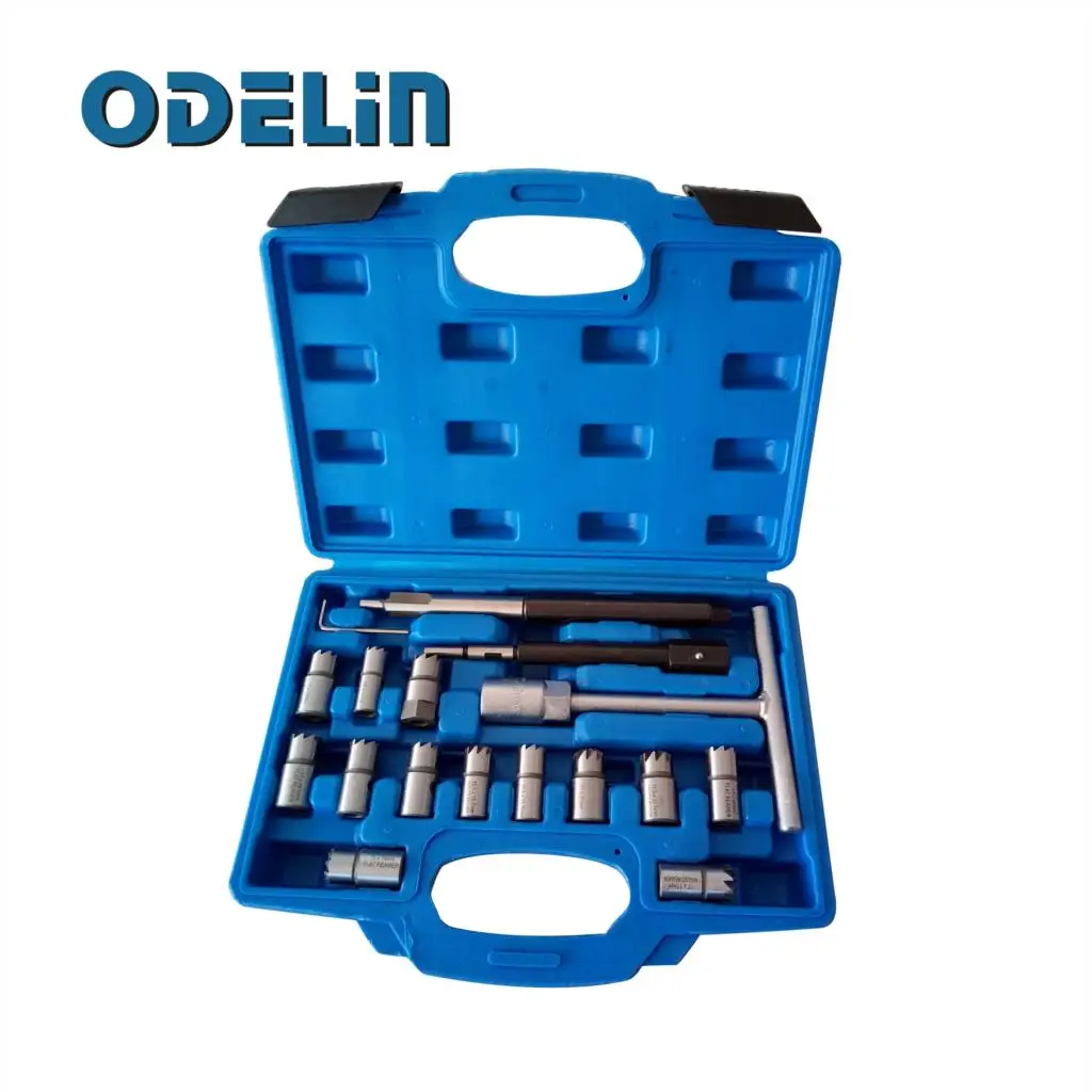 17pcs Diesel Injector Seat Cutter Set For BMW Ford Peugeot Citroen Renault Auto Car 17pcs Diesel Injector Seat Cutter Set For BMW Ford Peugeot Citroen Renault Auto Car