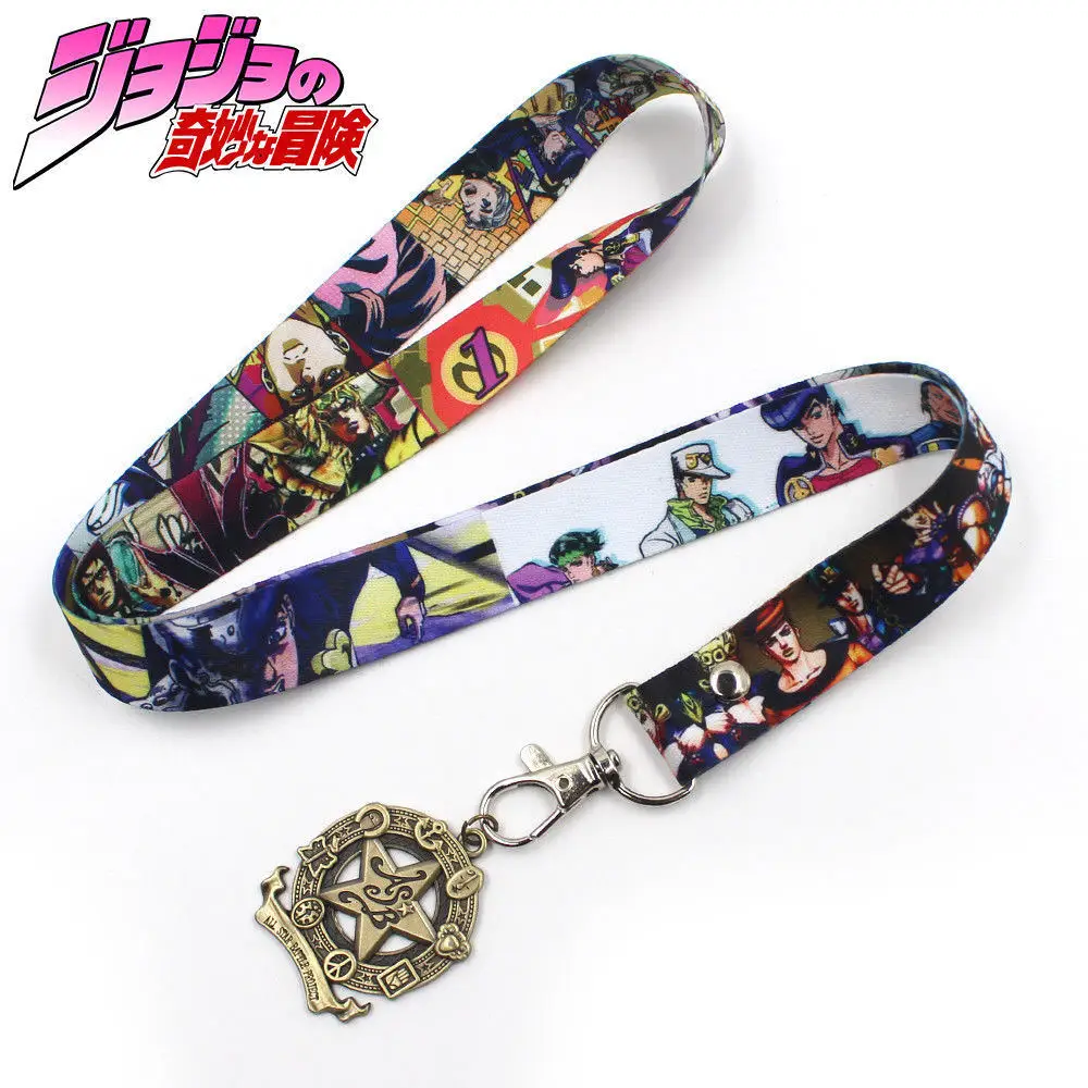 

JoJos Bizzare Adventure Kujo Jotaro Phone Rope Strap Keychain Cords Lariat Clip Lanyards Costume Accossory