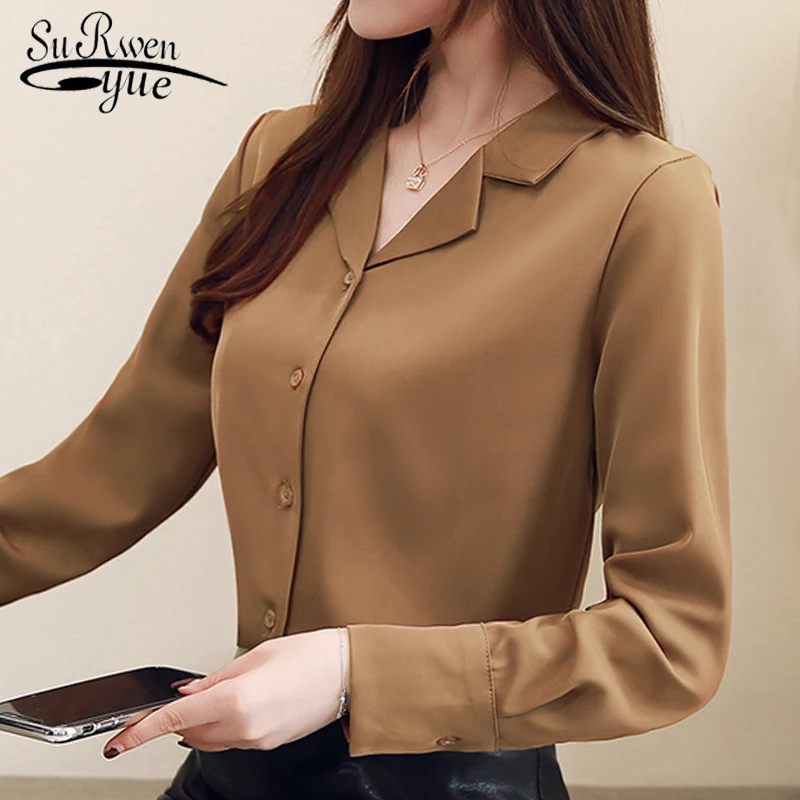 

fashion womens tops and blouses suit collar office blouse women tops long sleeve women shirts elegant women blouse shirt 1739 50