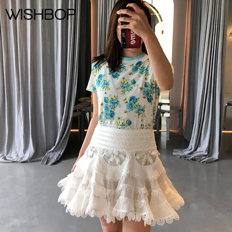 

2018 New Crew Neck Short Sleeve Cotton Linen Blend Radiate Top T-shirts - Watermelon Bouquet Floral Print Tee With Contrast Neck
