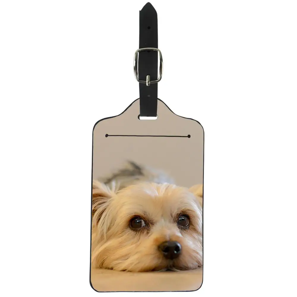 

Yorkshire Terrier Print Luggage Tag for Travel Pu Leather ID Card Label Straps Suitcase Accessories Name Address Protective Bags