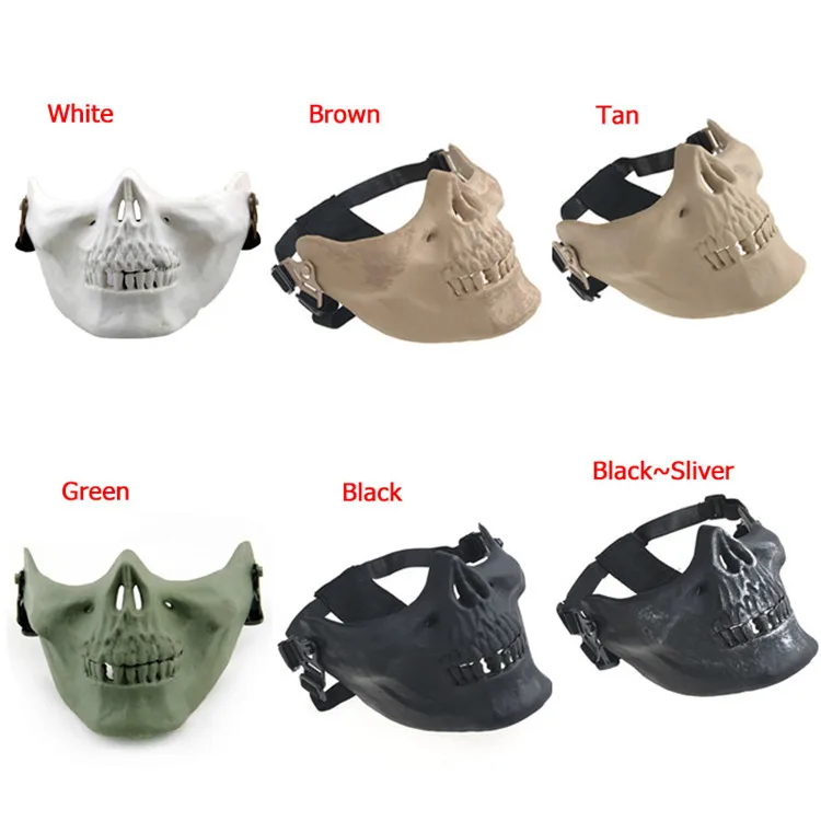 

6colors CS M03 Halloween Airsoft Mask Skull Skeleton Paintball Masquerade Costume Half Face Mask Adults Skull Scary Masks