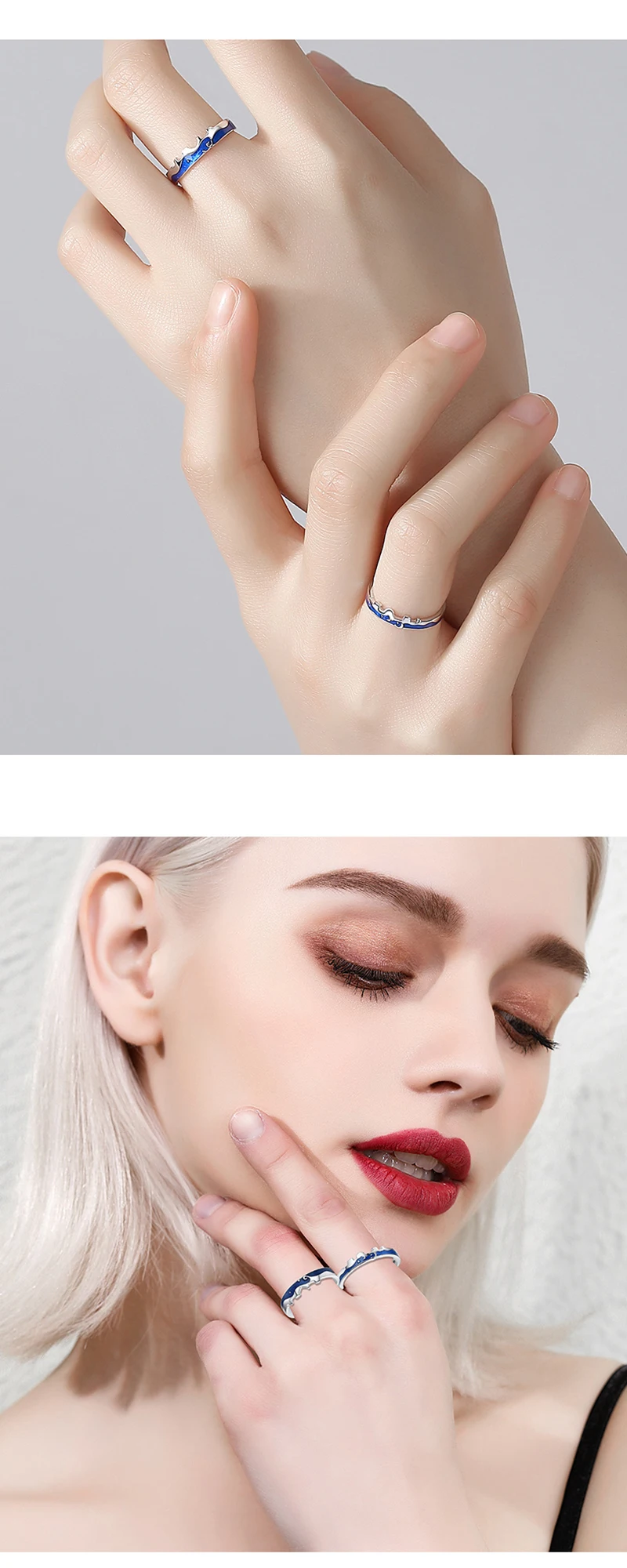 Qevila Fashion S925 Sterling Silver Original Allure Love Couple Rings For Lovers Texture Elegant Sexy Ring For Women Men Jewelry (13)
