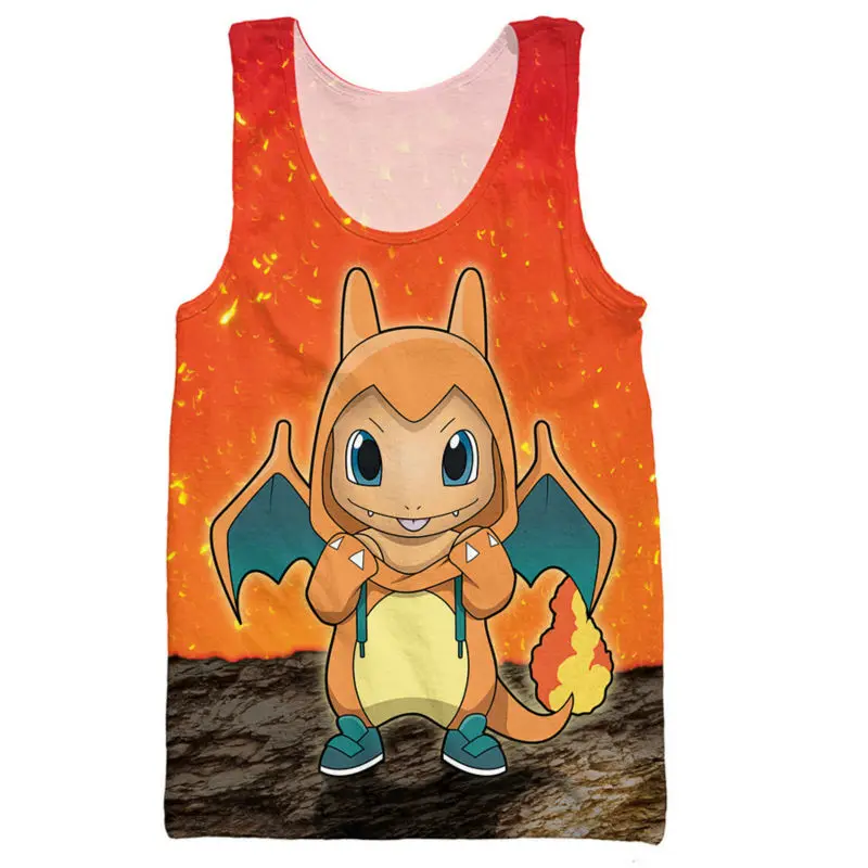 Charmander Charizard Tank Tops Japanese Anime Pokemon Character