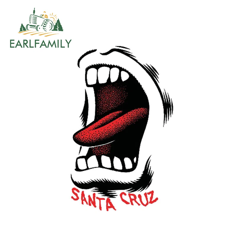 

EARLFAMILY 13cm x 8cm Funny SANTA CRUZ SCREAMING Vinyl Decal DIY Car Sticker Surf Skateboard Waterproof Car Styling Accessories
