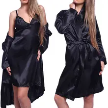 ITFABS новейшее поступление модный сексуальный женский Атласный халат Ночное белье Ночная рубашка Стринги пижамы ночное белье сексуальное ночное белье