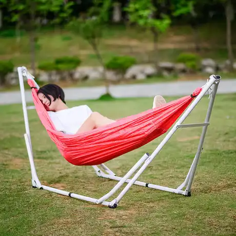 One Person Hammocks With Iron Stand Outdoor Furniture Parachute Fabric Hammock Swing 260 80 Cm Outdoor Products Wholesale New Fabric Hammock Hammock Swinghammock Hammock Aliexpress