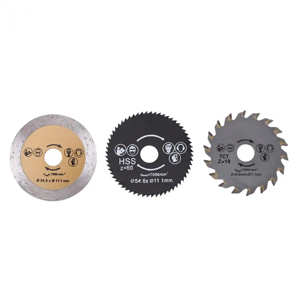 

3 Pcs Mini Circular Saw Blade Cutting Disc HSS Cutter Disc Shank for Mini Drill Tools Wood Drills Tools Out Diameter 54.8mm New