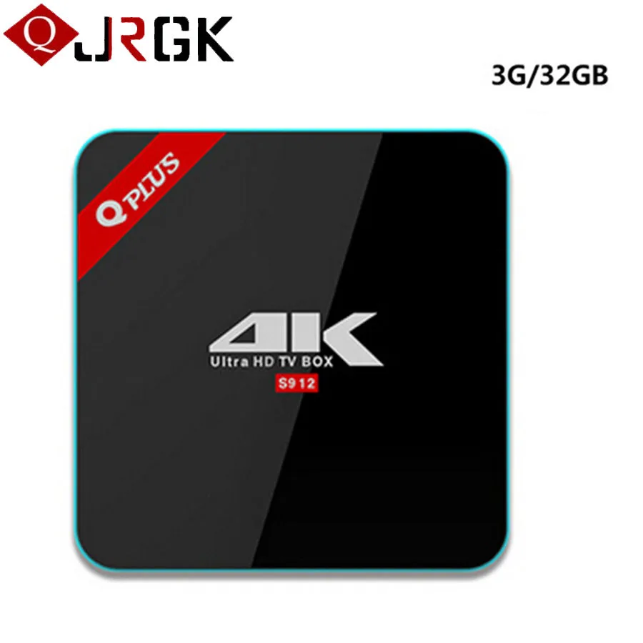 

JRGK Set-top Boxes Q Plus 3G/32G Amlogic S912 Octa Core Smart TV Box Andorid 7.1 2.4G/5GHz WiFi BT4.0 4K H.265 KD Media Player