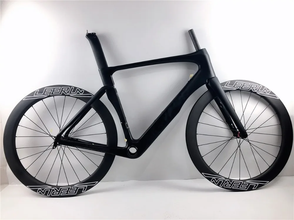 

700C UD matte T1000 carbon road frame thru axle 100*12 142*12mm frameset Frame+fork+seatpost+headset+seat clamp EMS free ship
