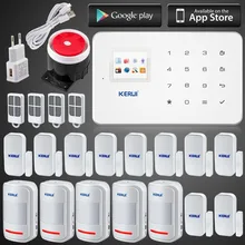 KERUI Беспроводная GSM Сигнализация Домашней Безопасности Системы IOS/Android APP Дистанционного Управления alarmas касас с беспроводной дверные датчики детектора