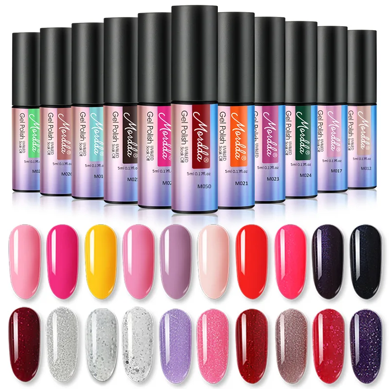 

5mL Nail Polish Color Hybrid for Nail Art Design DIY Manicure UV Glitter LED Top Base Coat Gel Glue