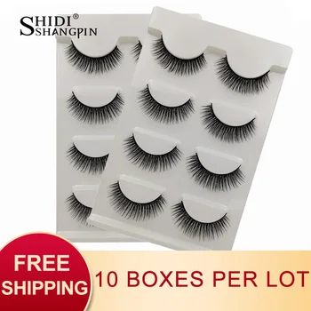 

SHIDISHANGPIN 10 boxes 5d mink lashes wholesale natural long false eyelashes makeup hand made mink eyelashes cils fake lash G100