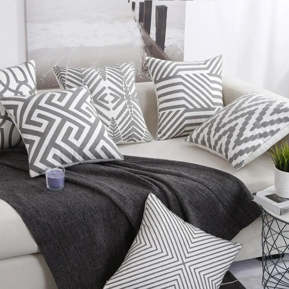 Элегантный серый узор пледы наволочки для дивана офисного кресла автомобиля декоративная подушка наволочки декоративные домашние наволочки