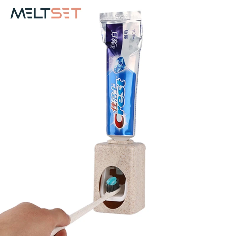 1pc Wheat Fiber Automatic Toothpaste Dispenser Lazy Toothpaste Squeezer